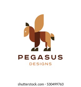 Pegasus logo vector mythical animal in the form of a logo for your business art