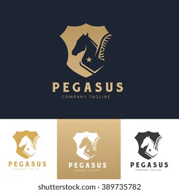 Pegasus logo,horse logo,vector logo template