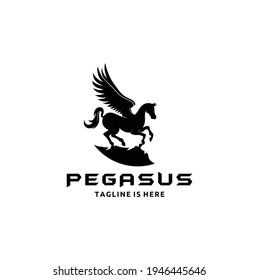 Pegasus Majestic Mythical Greek Winged Horse on a White Background