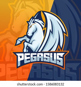 pegasus mascot esport logo design