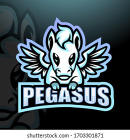 Pegasus mascot esport logo design
