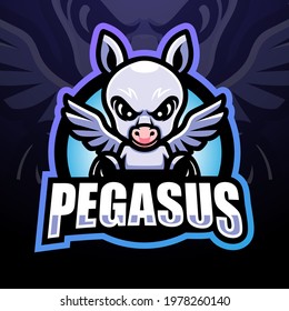 Pegasus mascot esport logo design	