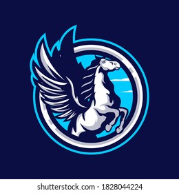 Pegasus mascot logo design template