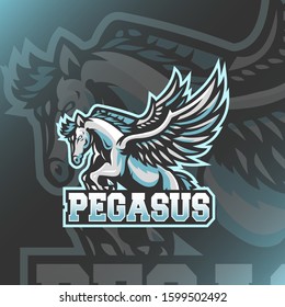 pegasus mascot logo design vector with modern illustration concept style