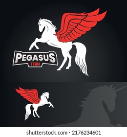 Pegasus mascot vector logo design with modern illustration concept style for sport and esport