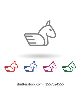 Pegasus multi color icon. Simple thin line, outline vector of mythology icons for ui and ux, website or mobile application