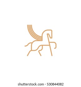 Pegasus Mythology Vector Logo Design Template Element