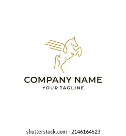 Pegasus One Line Art Logo Design