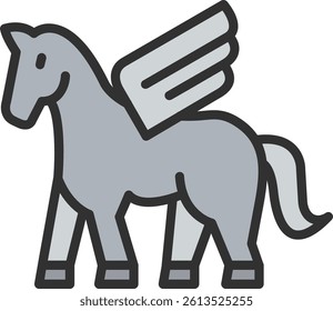 Pegasus Outline Filled Style Icon