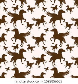 pegasus seamless pattern vector illustration background