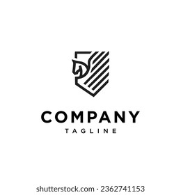Pegasus shield logo icon vector template.eps