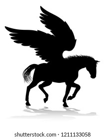 A Pegasus silhouette mythological winged horse graphic