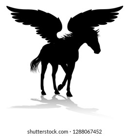 A Pegasus silhouette mythological winged horse graphic