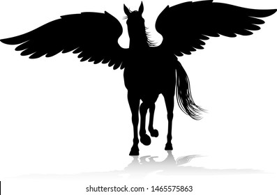 A Pegasus silhouette mythological winged horse graphic