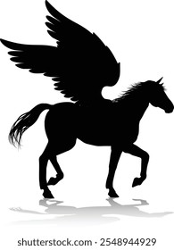 A Pegasus silhouette mythological winged horse graphic