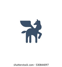 Pegasus Silhouette Vector Logo Design Template Element