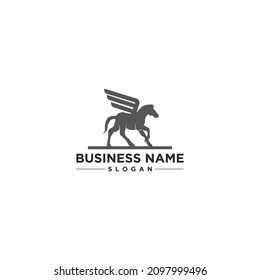 Vector de diseño de logotipo sencillo moderno Pegasus