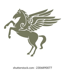 Pegasus simple vector with grey color