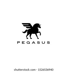 pegasus unicorn horse wing logo vector icon illustration