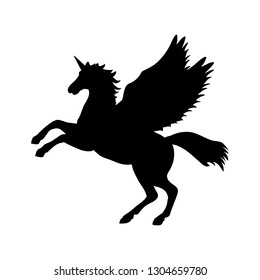 Pegasus Unicorn silhouette mythology symbol fantasy tale