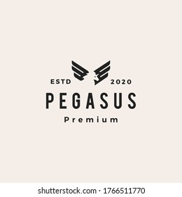 pegasus unicorn wing hipster vintage logo vector icon illustration