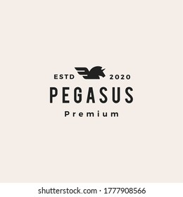 pegasus unicorn wing hipster vintage logo vector icon illustration