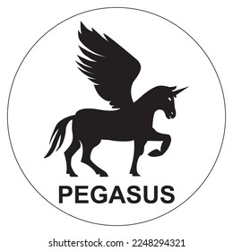 Pegasus and unicorn wing horse logo vector for company name logo, logo design, business, icon, silhouette pattern, editing, sign, symbol, badge and fashion