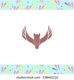 Pegasus vector icon on white background. Isolated illustration. Business picture.