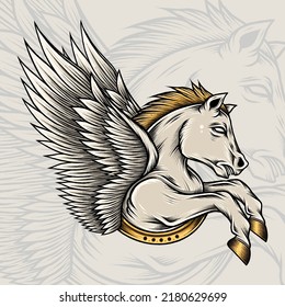 Pegasus Vector Illustration. Premium vector