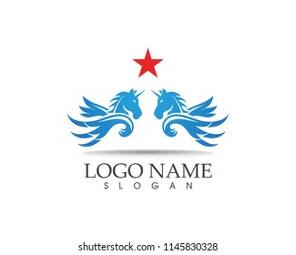 Pegasus vector logo template vector illustration