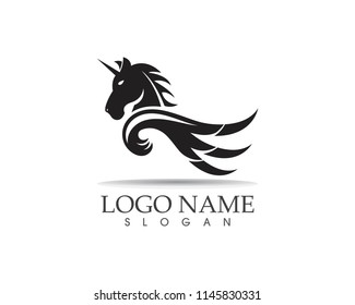 Pegasus vector logo template vector illustration
