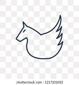Pegasus vector outline icon isolated on transparent background, high quality linear Pegasus transparency concept can be used web and mobile