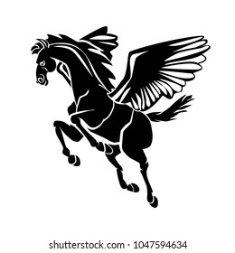 Pegasus Winged Horse Greek Mythology Black Stock Vector (Royalty Free ...