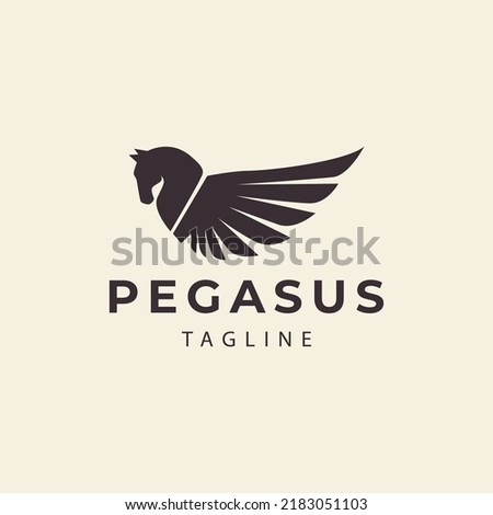 Pegasus  winged horse  logo vector icon symbol design