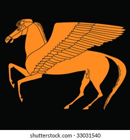 Pegasus -winged horse;  Vector Illustration