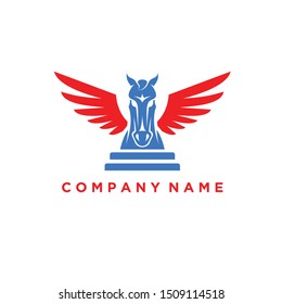 Pegasus Wings Horse Vector Logo