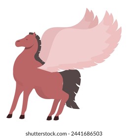 Pegaso con alas icono vector de dibujos animados. Animal de leyenda. Ala mágica feliz