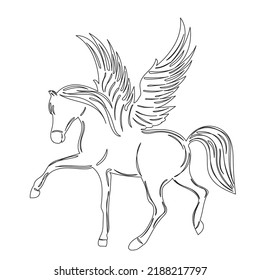 654 Graphical Sketch Pegasus Isolated On White Background Images, Stock ...