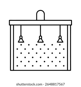 Pegboard com ferramentas manuais penduradas contorno detalhado na ilustração Vetor da arte