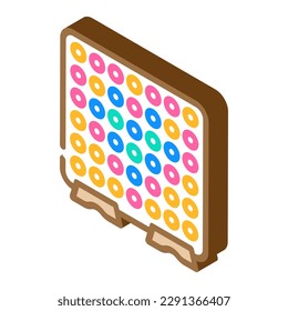 pegboard kid bedroom isometric icon vector. pegboard kid bedroom sign. isolated symbol illustration
