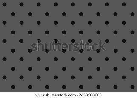 Pegboard peg board gray wall with dots, holes in geometric grid pattern. Perforated panel for hooks, diy construction. 