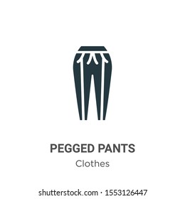 Pegged pants vector icon on white background. Flat vector pegged pants icon symbol sign from modern clothes collection for mobile concept and web apps design.