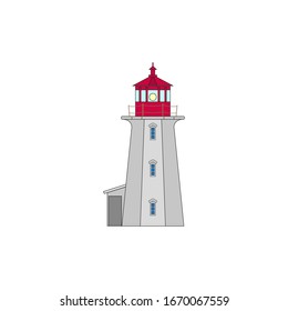 Peggy's Point lighthouse vector in Canada