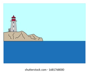 Vector del faro de Peggy's Point en Canadá