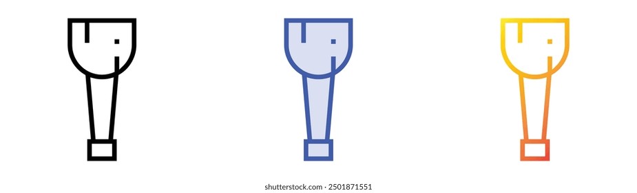 pegleg icon. Linear, Blue Fill and Gradient Style Design Isolated On White Background