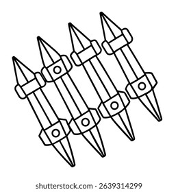 Pegs Vector on White Background