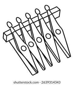 Pegs Vector on White Background