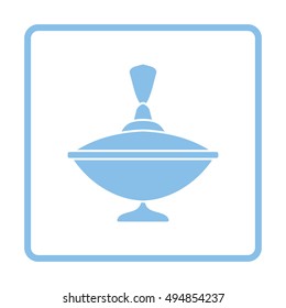 Peg-Top icon. Blue frame design. Vector illustration.