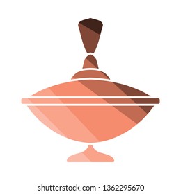 Peg-Top icon. Flat color design. Vector illustration.