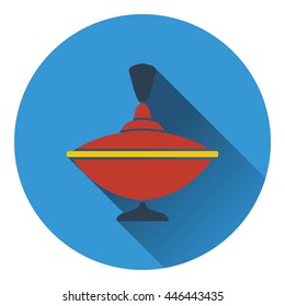 Peg-Top icon. Flat color design. Vector illustration.